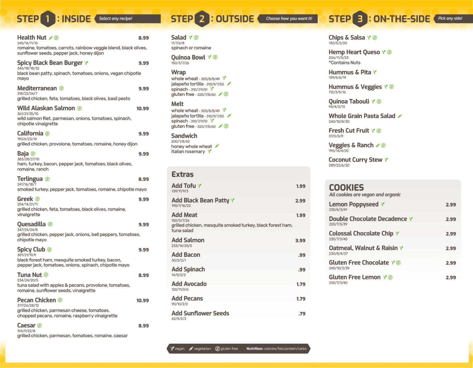 Menu Health Nut Cafe